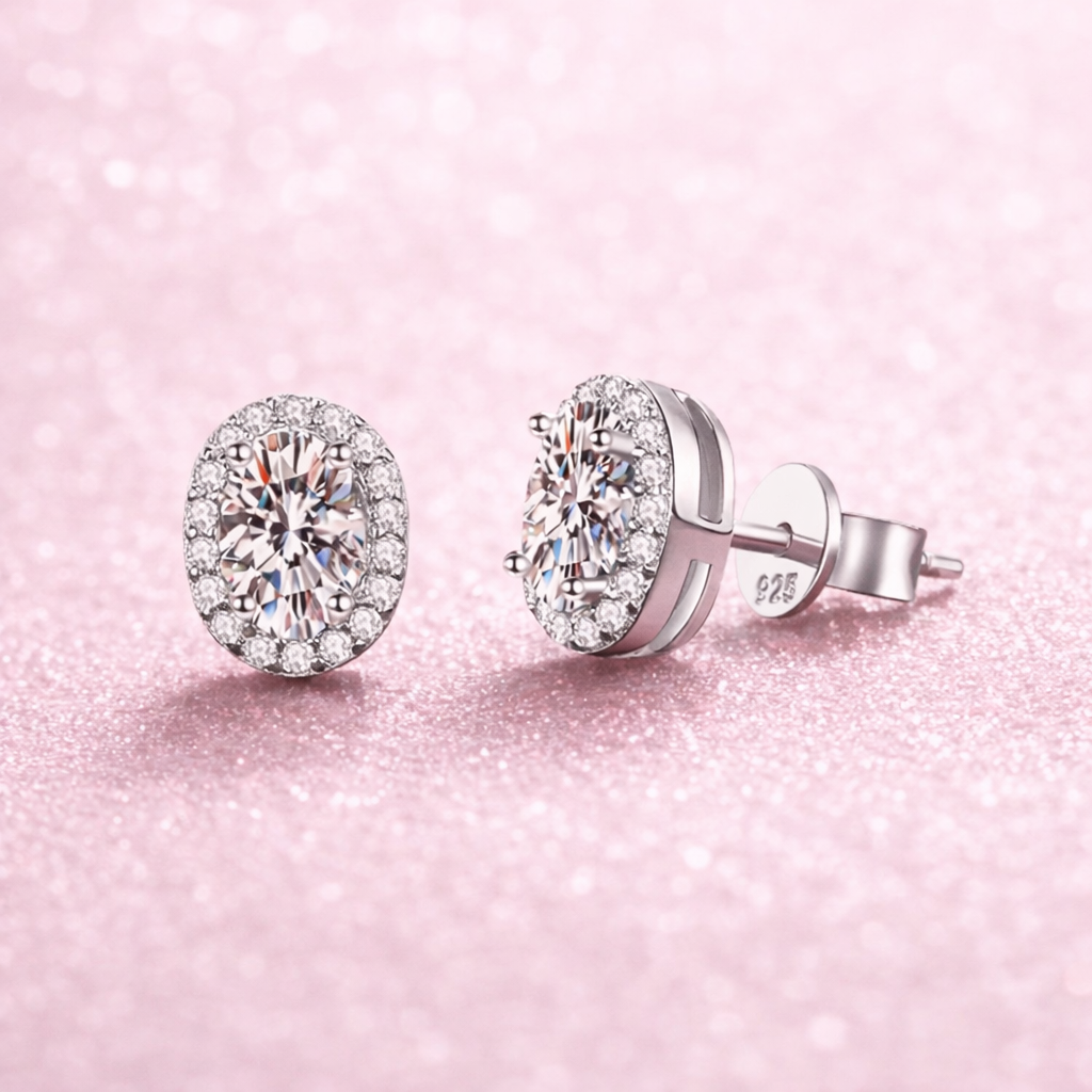 Aretes Oval Moissanite