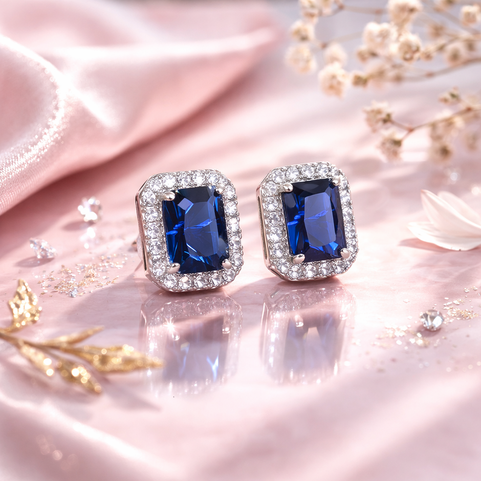 Aretes baño de oro con Zirconia