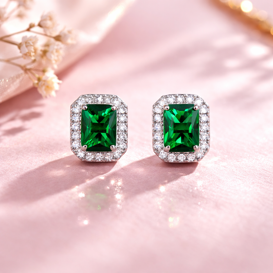 Aretes baño de oro con Zirconia