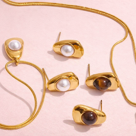 Set ojo de tigre/perla