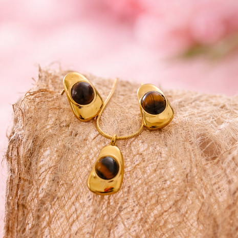 Set ojo de tigre/perla