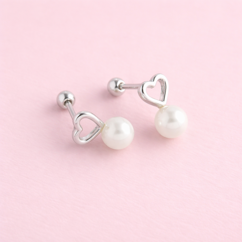 Ear climbers Perla corazón