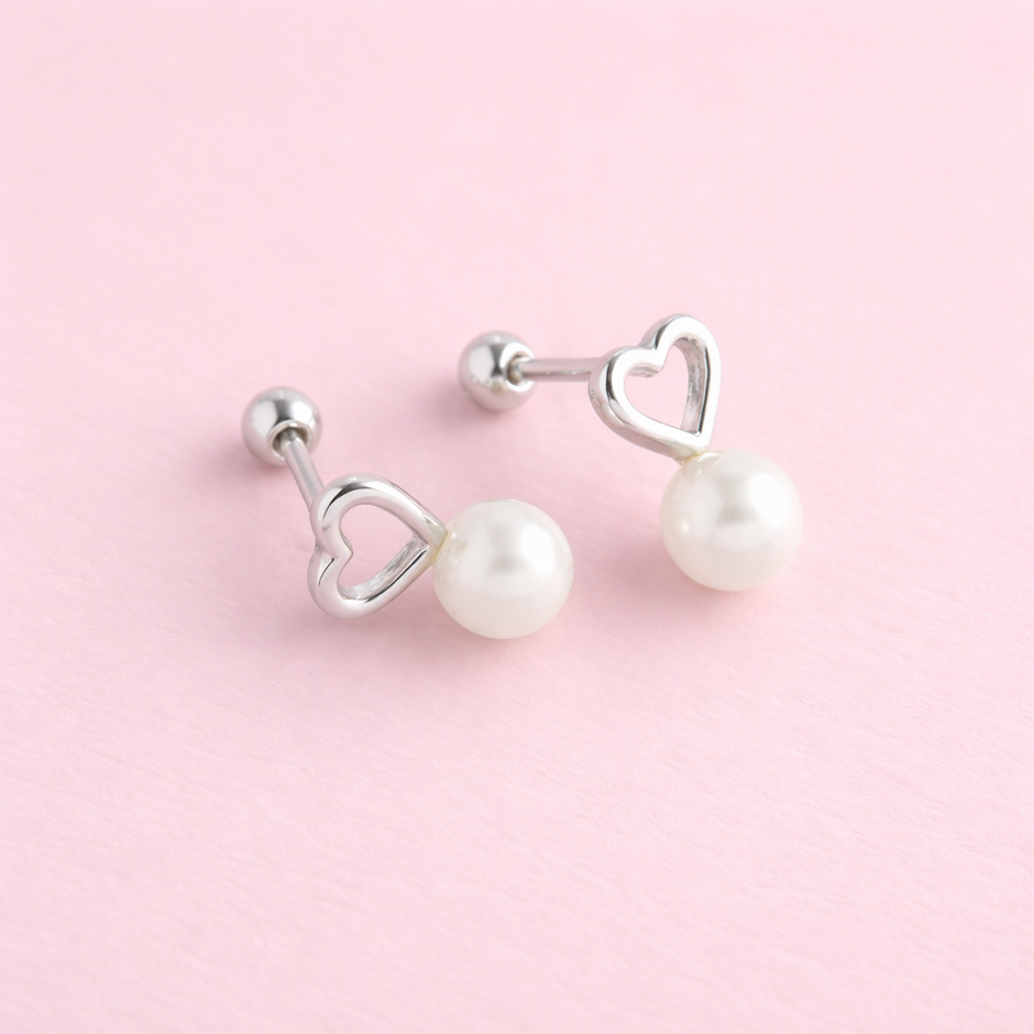 Ear climbers Perla corazón