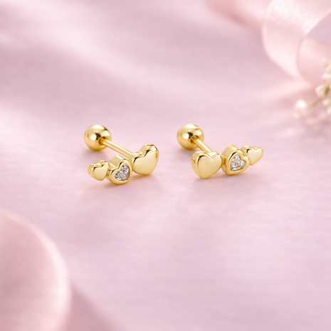 Ear climbers triple corazón