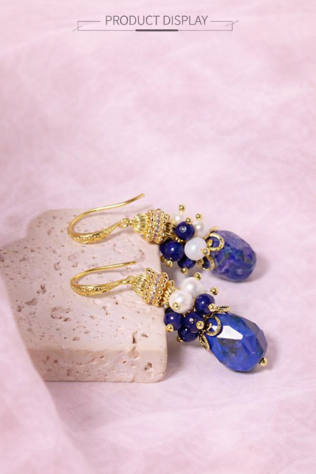 Aretes lapislázuli & Perla