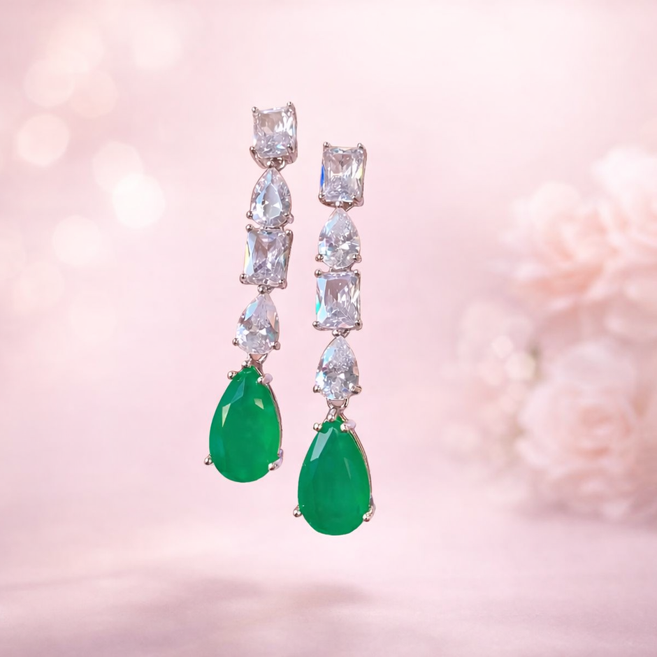 Aretes Esmerald & Tourmaline