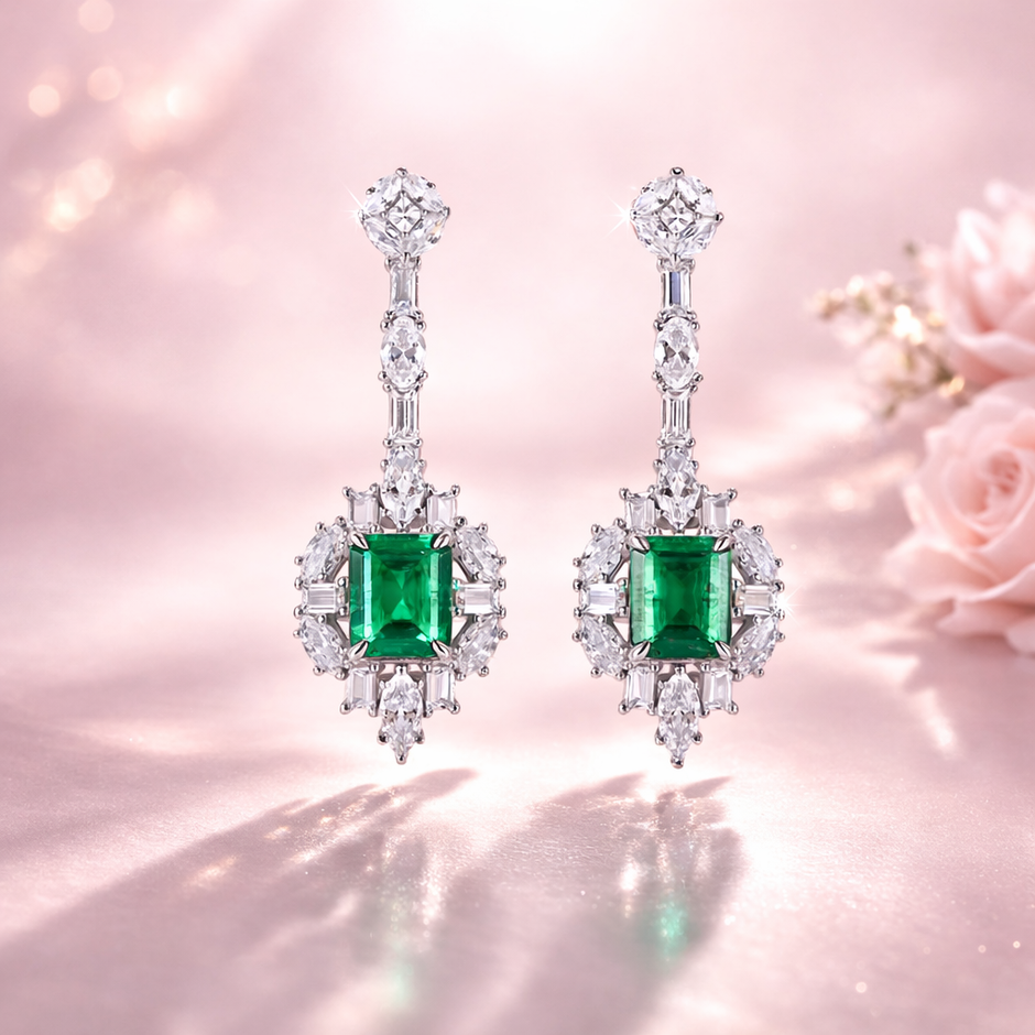 Aretes Imperio Esmeralda