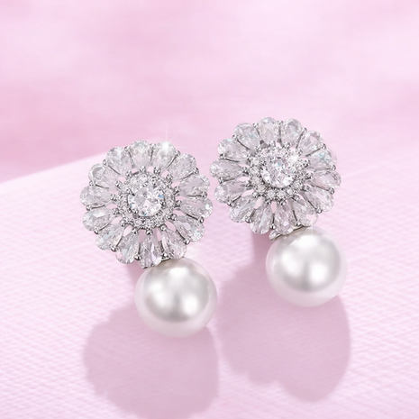 Aretes Flor y perla