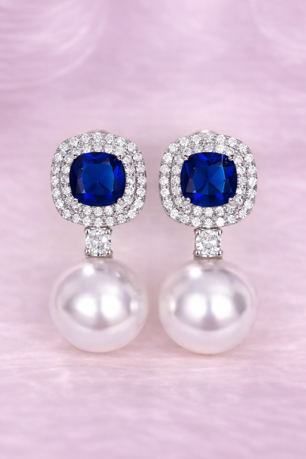 Aretes Pearl sapphire