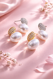 Aretes Perla y zirconias