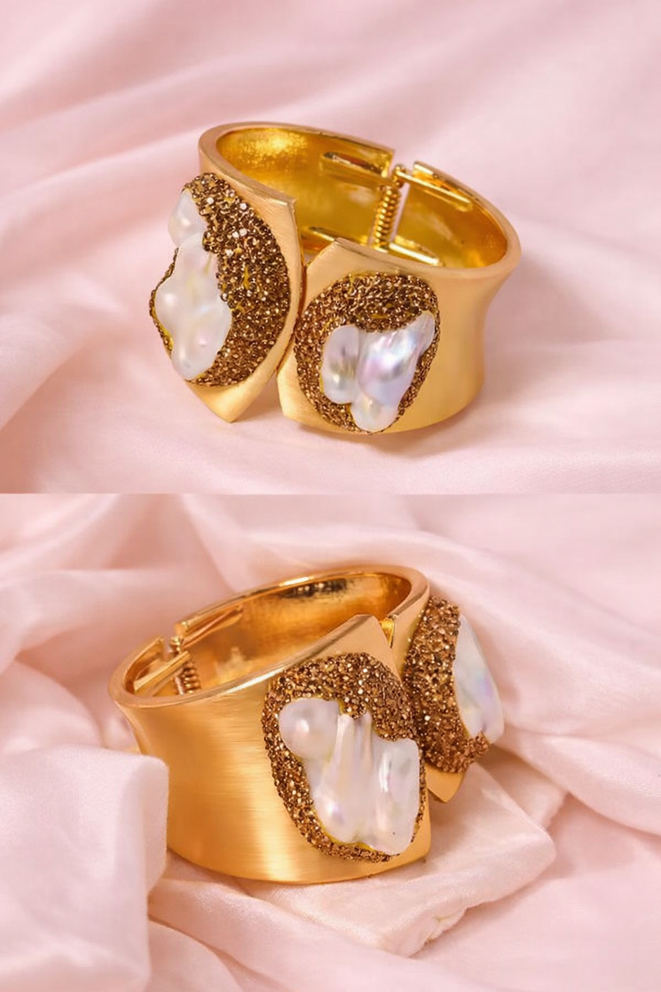 Brazalete con perlas incrustadas