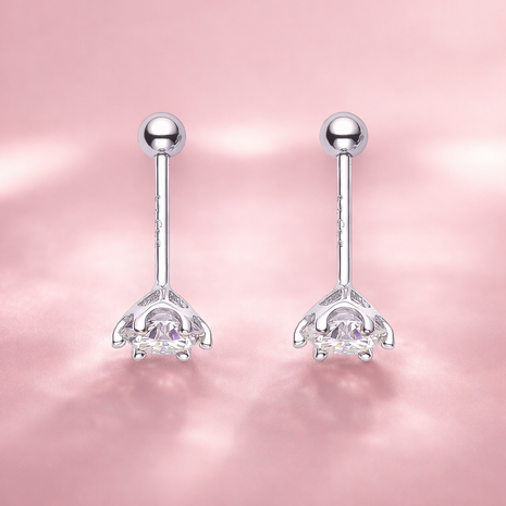 Aretes 6 puntas Moissanite