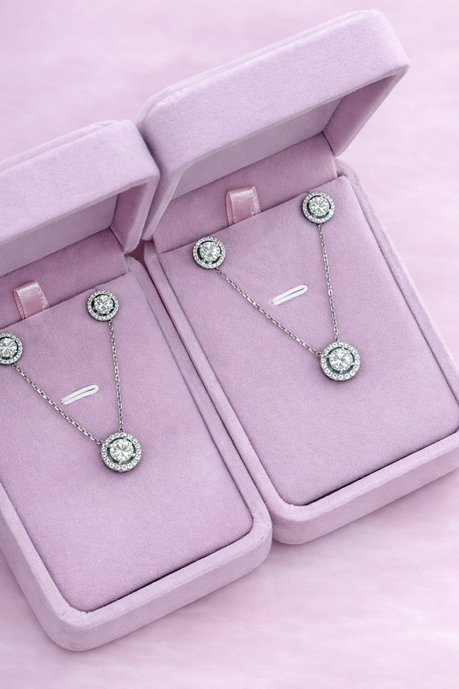 Set circle halo Moissanite