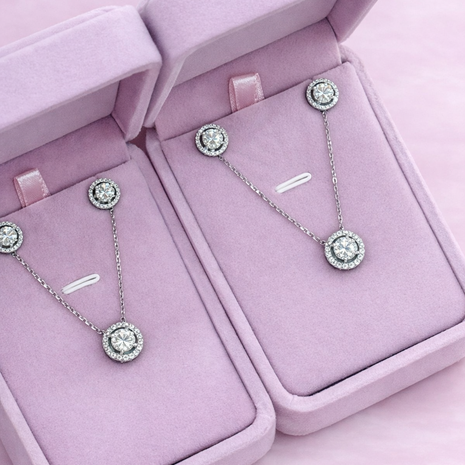 Set circle halo Moissanite