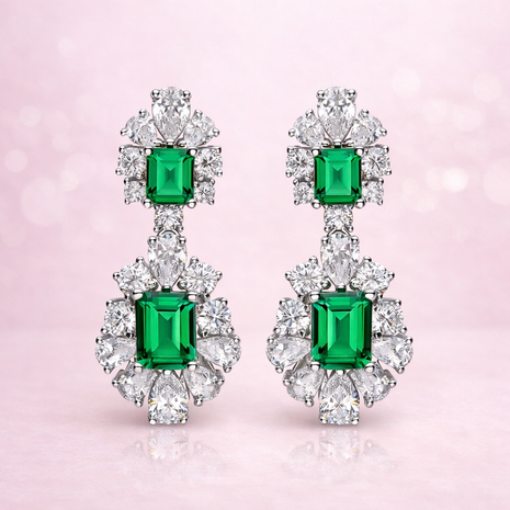 Aretes imperial Esmeralda