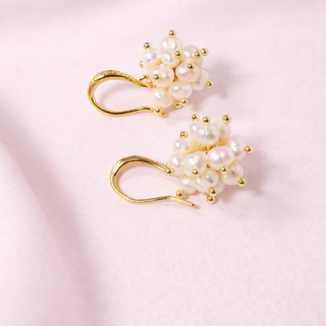 Aretes ramo de perlas