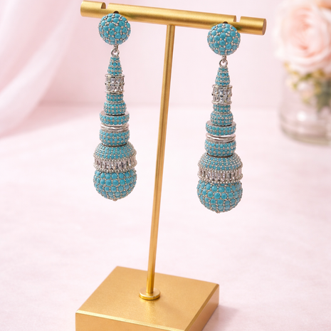Aretes largos turquese