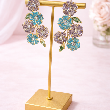 Aretes dúo floral