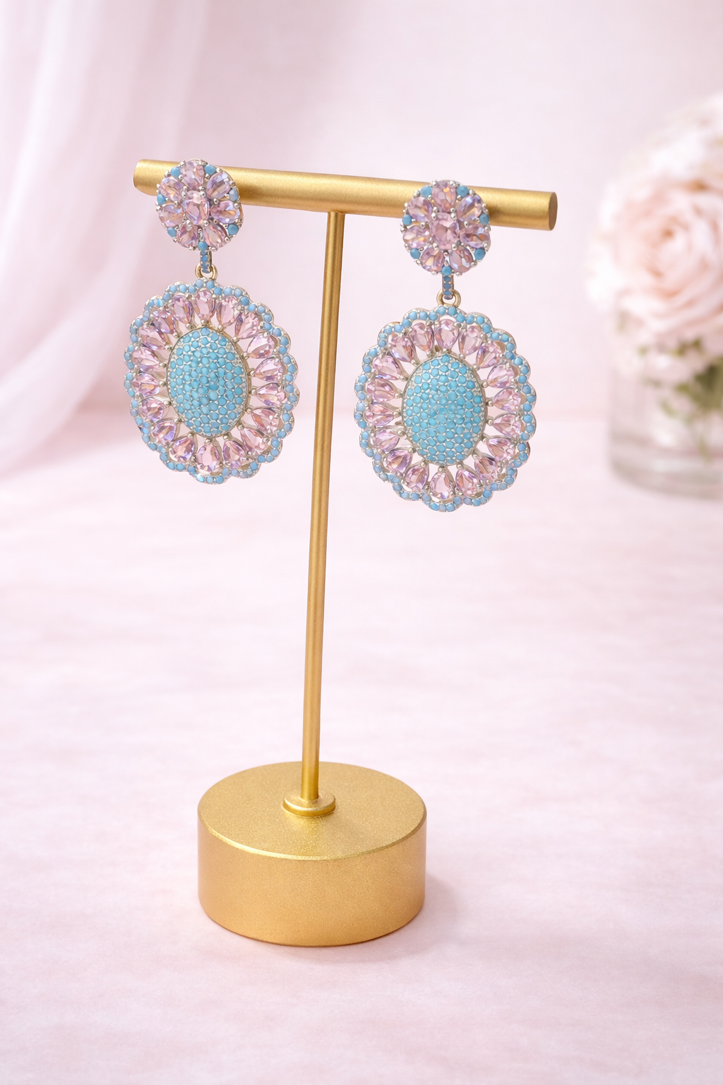 Aretes turquesa pink
