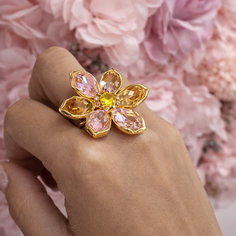 Anillo Flor de Cristal Rose
