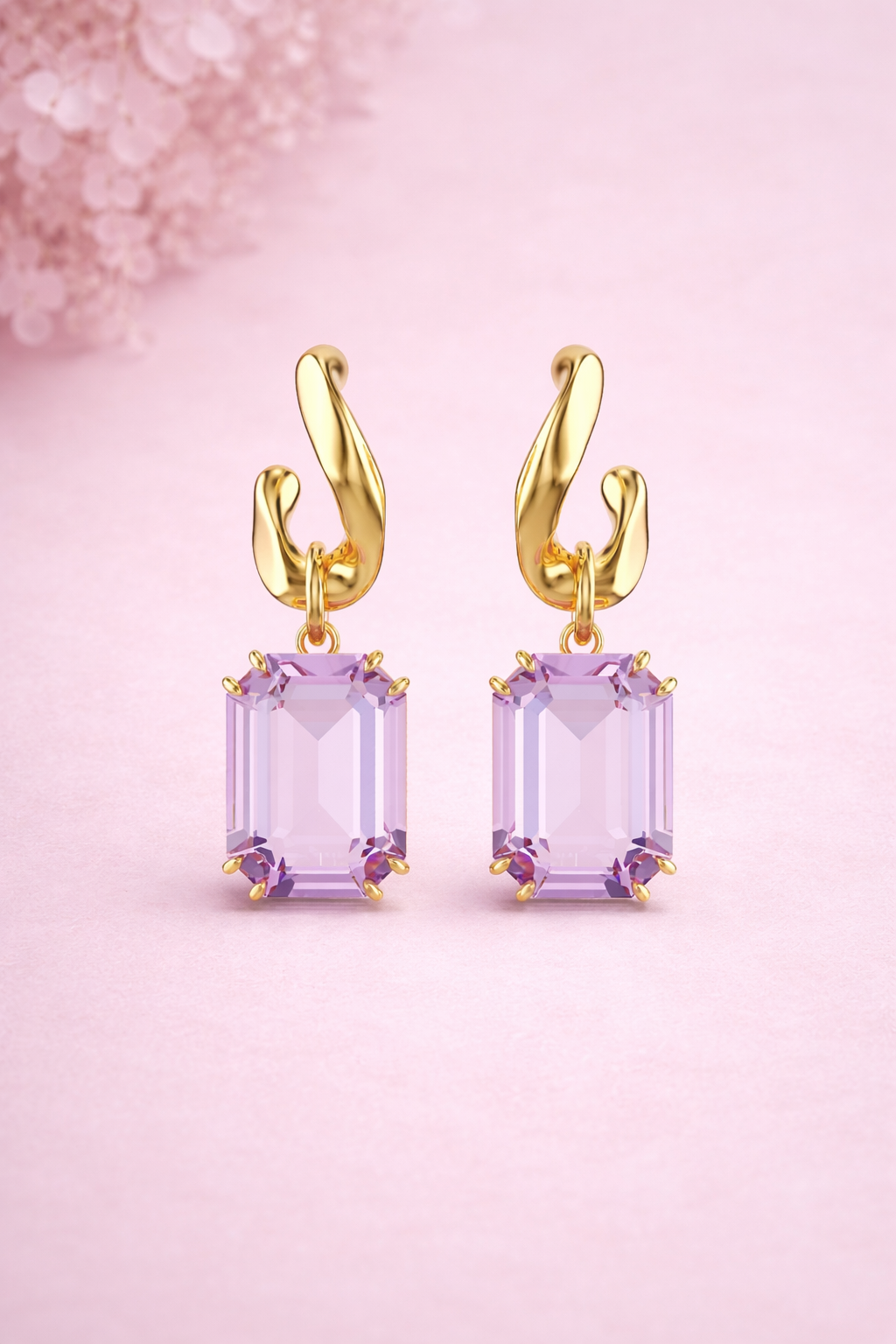 Aretes lila Octagonales