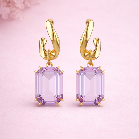 Aretes lila Octagonales