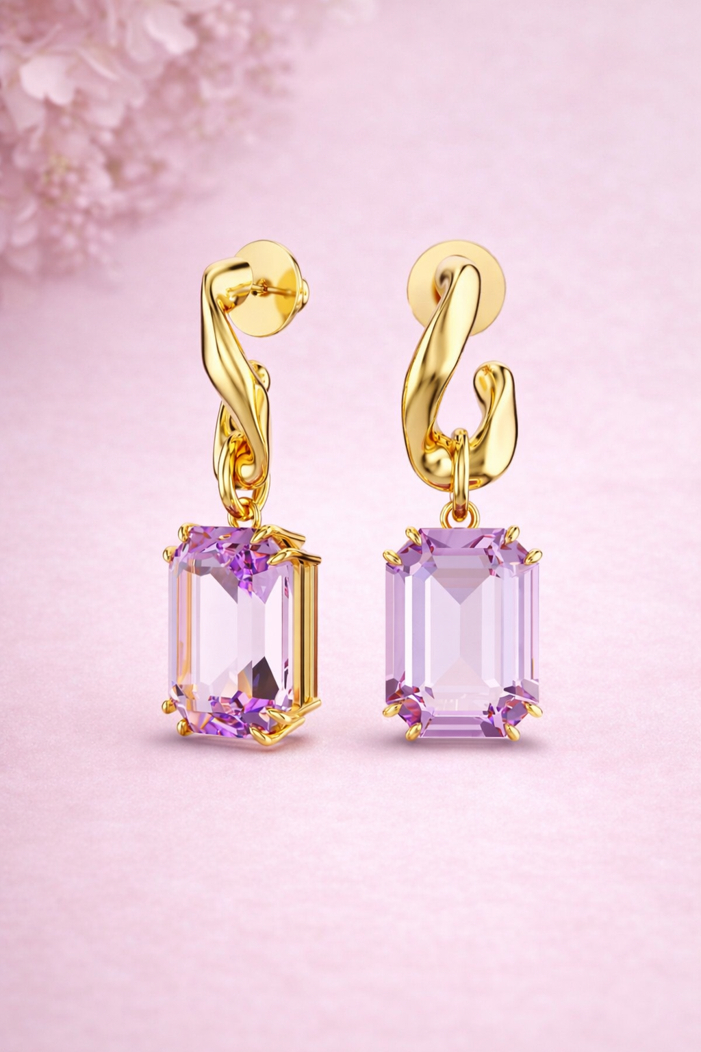 Aretes lila Octagonales