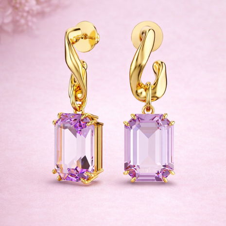 Aretes lila Octagonales