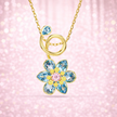 Collar floral azul