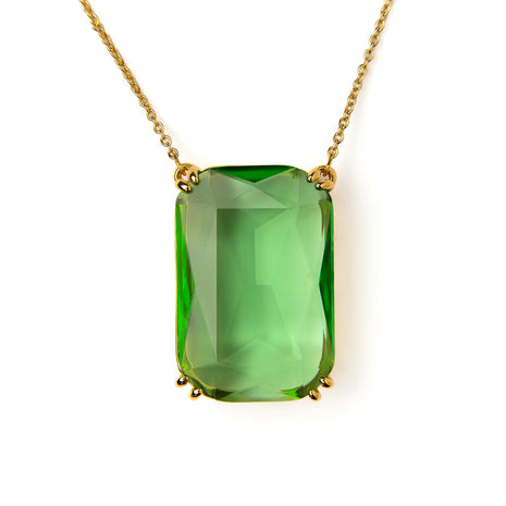 Collar con dije de cristal verde