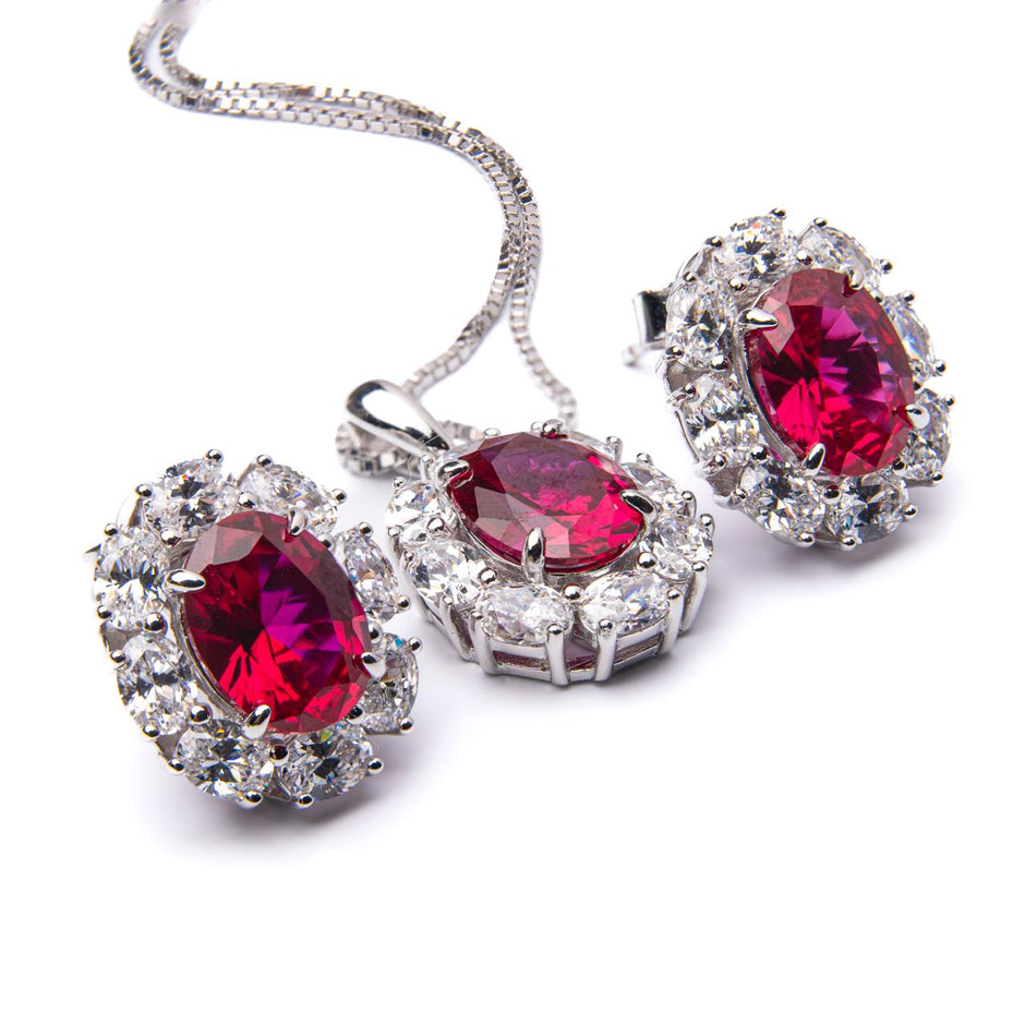 Juego de aretes y dije con piedras semipreciosas
