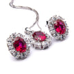 Juego de aretes y dije con piedras semipreciosas