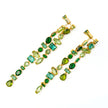 Aretes con cristales asimétricos verdes