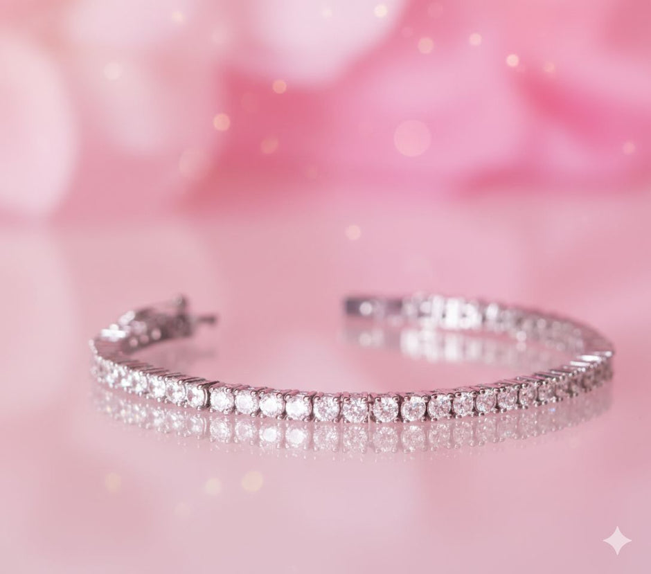 Pulsera con piedra Moissanita 3mm montada en plata fina