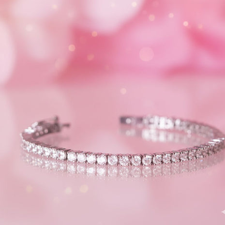 Pulsera con piedra Moissanita 3mm montada en plata fina