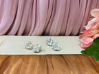Aretes de acero inoxidable combinación de perlas con Zirconia