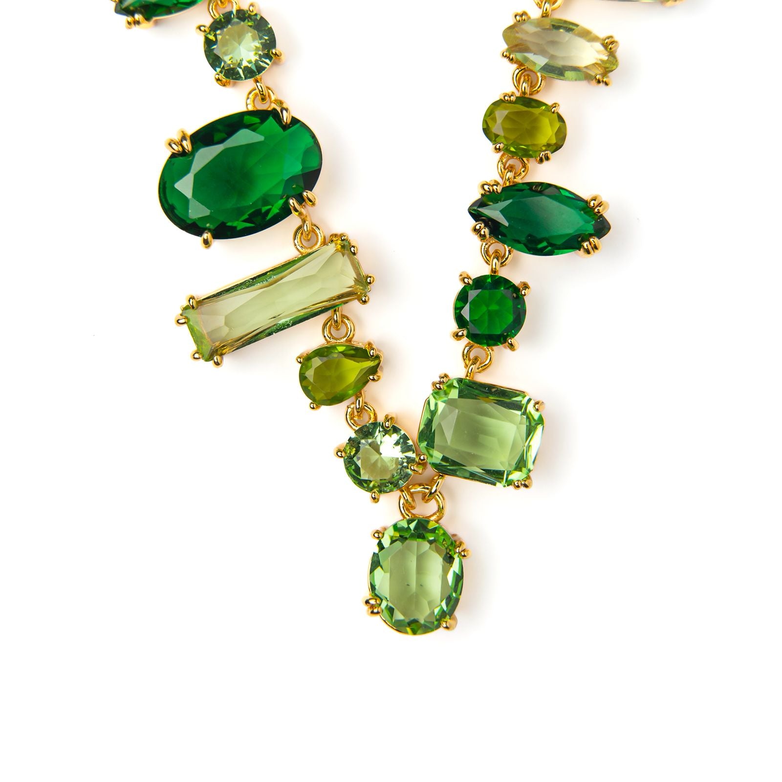 Collar con cristales asimétricos verdes